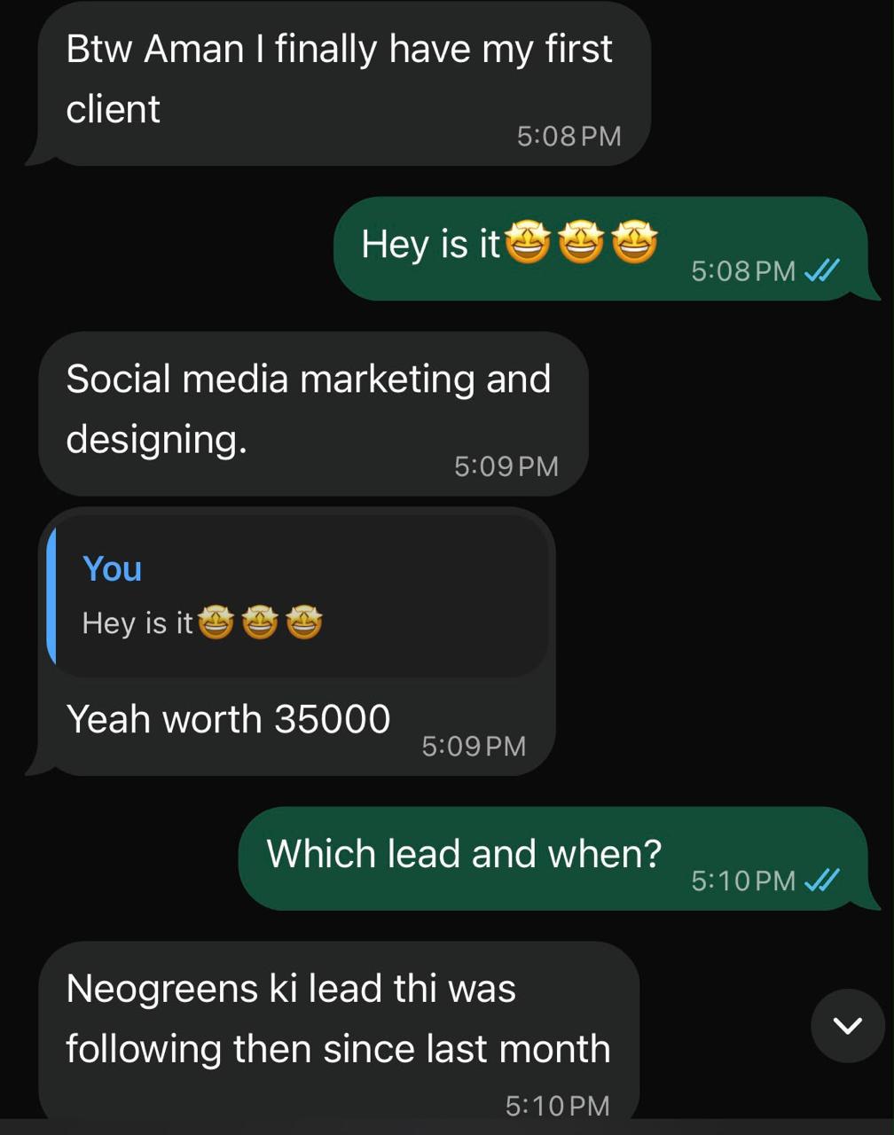 LeadHunterClub Client Review Screenshot