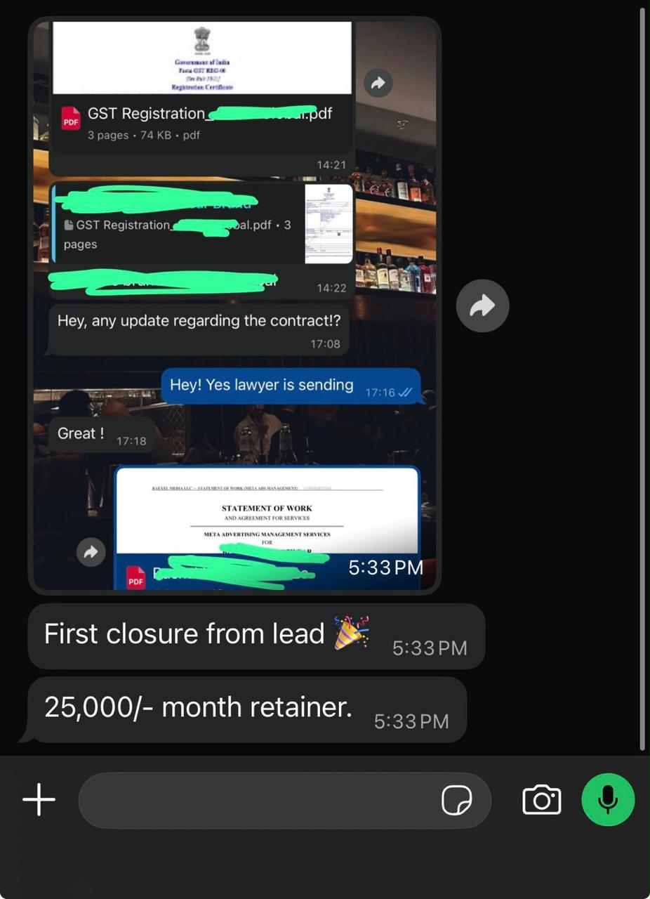 LeadHunterClub Client Review Screenshot