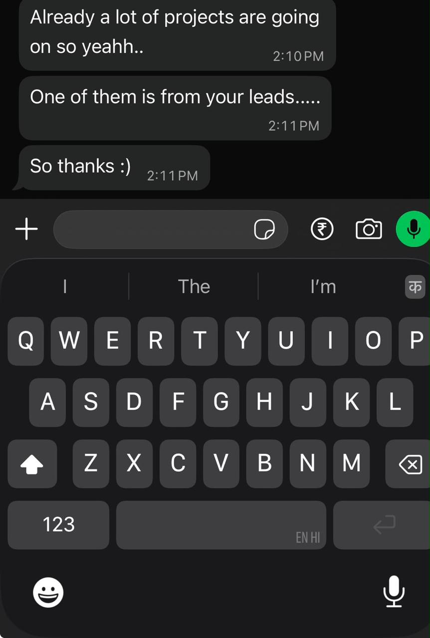 LeadHunterClub Client Review Screenshot