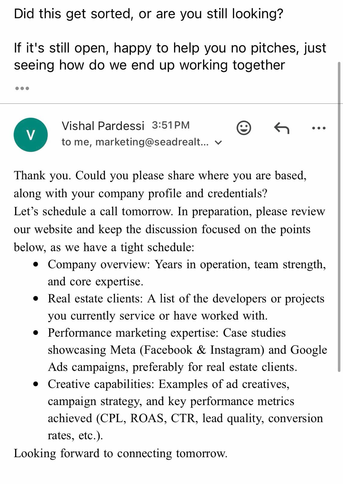 LeadHunterClub Client Review Screenshot